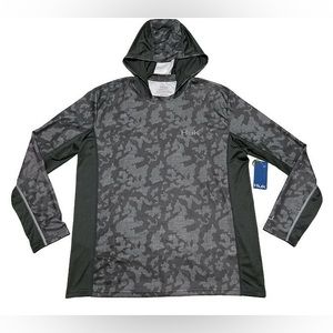 Huk Icon X Running Lakes Hoodie Charcoal Gray Camo